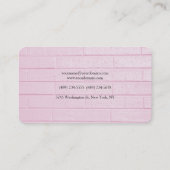 ピンクフェミニンウォールミニマルプロフェッショナルプレーン 名刺 (裏面)
