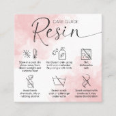 ピンクフェミニンエポキシ樹脂気にガイドありがとう スクエア名刺 (正面)