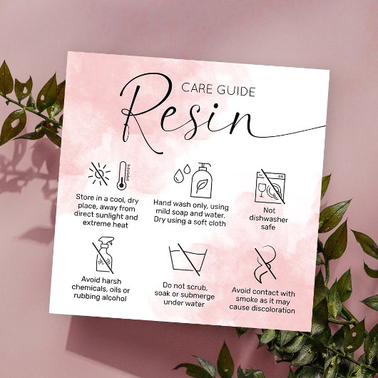 ピンクフェミニンエポキシ樹脂気にガイドありがとう スクエア名刺