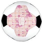 ピンクフェミニンコケット弓 サッカーボール (回転)