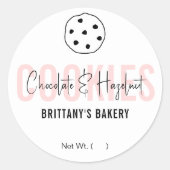 ピンクフェミニンスモダンクリプトCookieのフレーバー名 ラウンドシール (正面)