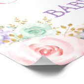 ピンクフェミニンパープルミントウッドランド動物へようこそ ポスター (角)