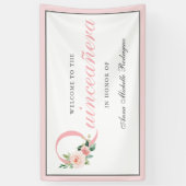 ピンクフェミニンフローラキンセアニェラお祝い 横断幕 (縦)