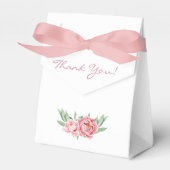 ピンクフェミニンフローラ牡丹ブライダルシャワー フェイバーボックス (正面サイド)