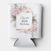 ピンクフェミニンフローラ80誕生日 缶クーラー (正面)