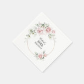 ピンクフェミニンフローラ80th誕生日パーティー スタンダードカクテルナプキン (角)