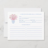 ピンクフェミニンブルージンジャージャースシャワーレシピカード 招待状 (正面)