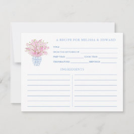 ピンクフェミニンブルージンジャージャースシャワーレシピカード 招待状
