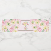 ピンクフェミニンホットエアバルーンフローラベビーガール ペットボトルラベル (シングルラベル)