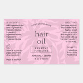 ピンクフェミニンモダン4 OZコスメティックボトルラベル 長方形シール (正面)