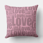 ピンクフェミニンラブタイポグラフィパターン クッション (裏面)