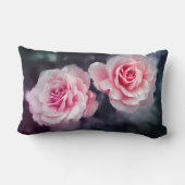 ピンクフェミニンローズフローラ写真 ランバークッション (裏面)