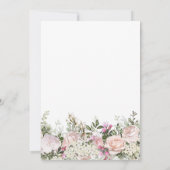 ピンクフェミニンローズフローラ退職お祝い 招待状 (裏面)