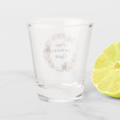 ピンクフェミニンローズフローラ80誕生日名 ショットグラス (裏面)