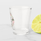 ピンクフェミニンローズフローラ80誕生日名 ショットグラス (右)