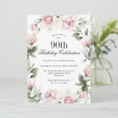 ピンクフェミニンローズ90thバースデーパーティー 招待状 (スタンド正面)