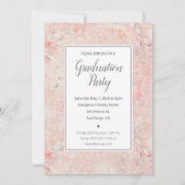 ピンクフェミニン大理石卒業パーティー 招待状 (裏面)