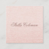 ピンクフェミニン赤面ミニマリストリネンプロフェッショナル スクエア名刺 (正面)