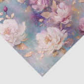 ピンクフェミニン金ゴールドと白フローラ 薄葉紙 (詳細)