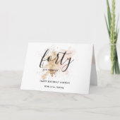 ピンクフェミニン40歳と素晴らしい40歳の誕生日 カード (正面)