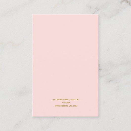 ピンクフェミニン+クレイのアーチイヤリングディスプレイ 名刺 (裏面)