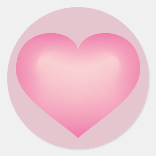 ピンクフェードハート ラウンドシール (正面)