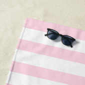 ピンクフエレガントラミンゴと熱帯葉 ビーチタオル (インサイチュ)