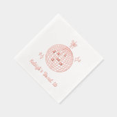 ピンクフォイルカスタムディスコボールレトロスウィート16ナプキンス 箔ナプキン (右)