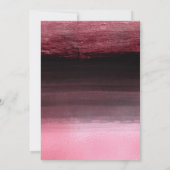 ピンクフォイルガーリース絵を描ストロークブライダルシャワー 招待状 (裏面)