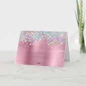 ピンクフォイルガーリーホログリッター サンキューカード (裏面)