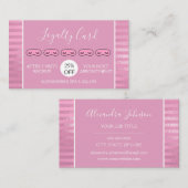 ピンクフォイルストライプマッサージとスパロイヤリティ ロイヤリティカード (正面/裏面)