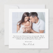 ピンクフォイルハートフォトバプテスマ《キリスト教》洗礼式や命名式 サンキューカード (裏面)