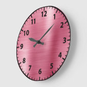 ピンクフォイルバラ金ゴールドグラムガーリーアクリル壁時計 ラージ壁時計 (傾斜)