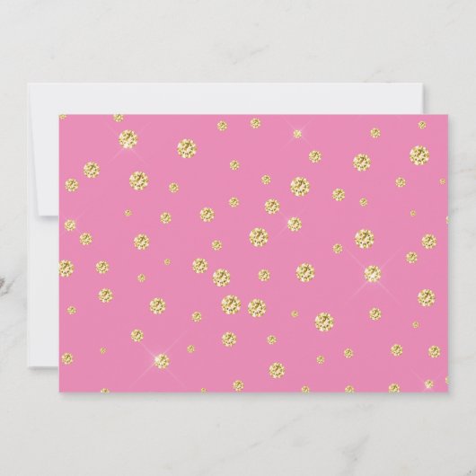 ピンクフォイルバルーンフォト1st誕生日招待状 招待状 (裏面)