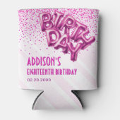 ピンクフォイルバルーン誕生日 缶クーラー (正面)