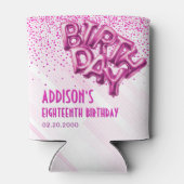 ピンクフォイルバルーン誕生日 缶クーラー (裏面)