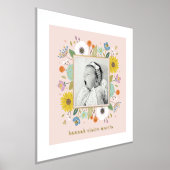 ピンクフォイルフローラガールズ子供部屋フォトアートプリント 箔ポスター (レイダウン)