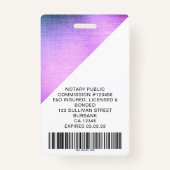 ピンクフォイル公証人ローン署名代理人クイル バッジ (裏面)