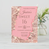 ピンクフォイルSweet sixteen誕生日パーティーへの招待 招待状 (スタンド正面)