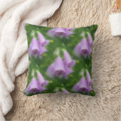 ピンクフォックスグローブフラワーズアートパターン クッション (ブランケット)