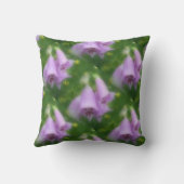 ピンクフォックスグローブフラワーズアートパターン クッション (裏面)