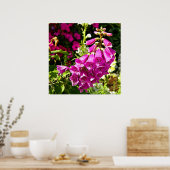 ピンクフォックスグローブフローラプリント ポスター (キッチン)