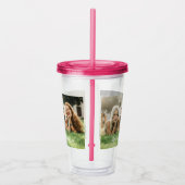 ピンクフォトアクリルパーソナライズされたタンブラー アクリルタンブラー (右)