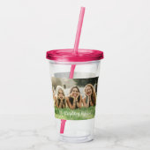 ピンクフォトアクリルパーソナライズされたタンブラー アクリルタンブラー (裏面)