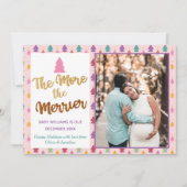 ピンクフォトクリスマスレインボーホリデープレグナンシング 案内状 (正面)