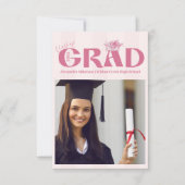 ピンクフォトコケット弓卒業パーティー 案内状 (正面)