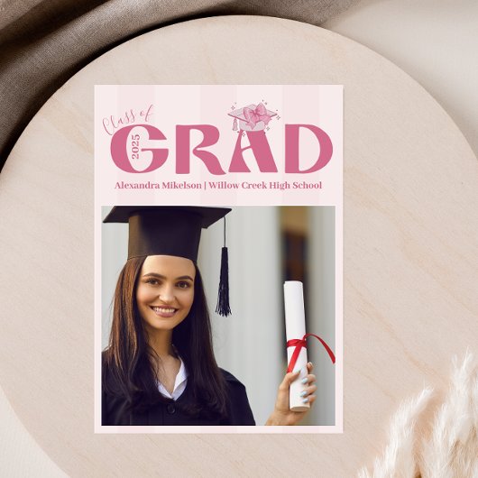 ピンクフォトコケット弓卒業パーティー 案内状