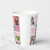 ピンクフォトコラージュカスタム女子バースデーパーティー 紙コップ (右)