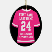 ピンクフォトサッカーサッカーホッケースポーツジャージー セラミックオーナメント (右)