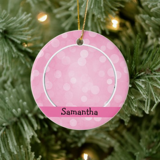 ピンクフォトバレエダンサー《写真》ぼけ味ホリデーモノグラム セラミックオーナメント (ツリー)